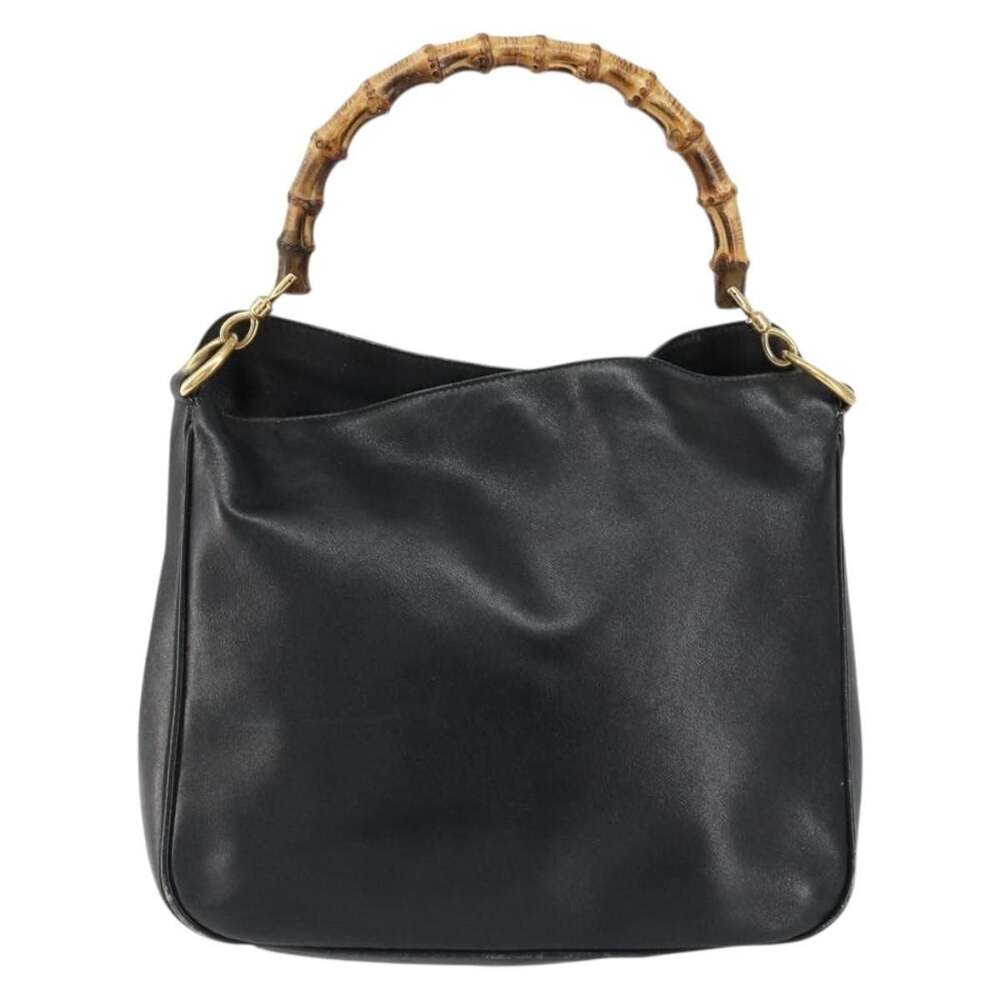 Gucci Bamboo Leather Handbag Black